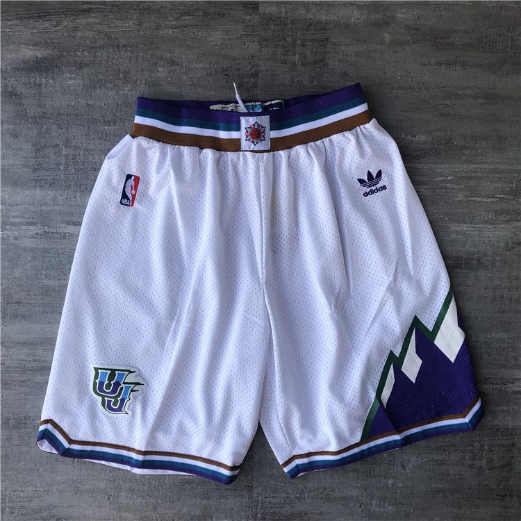 Cheap Men NBA Utah Jazz White Shorts 0416